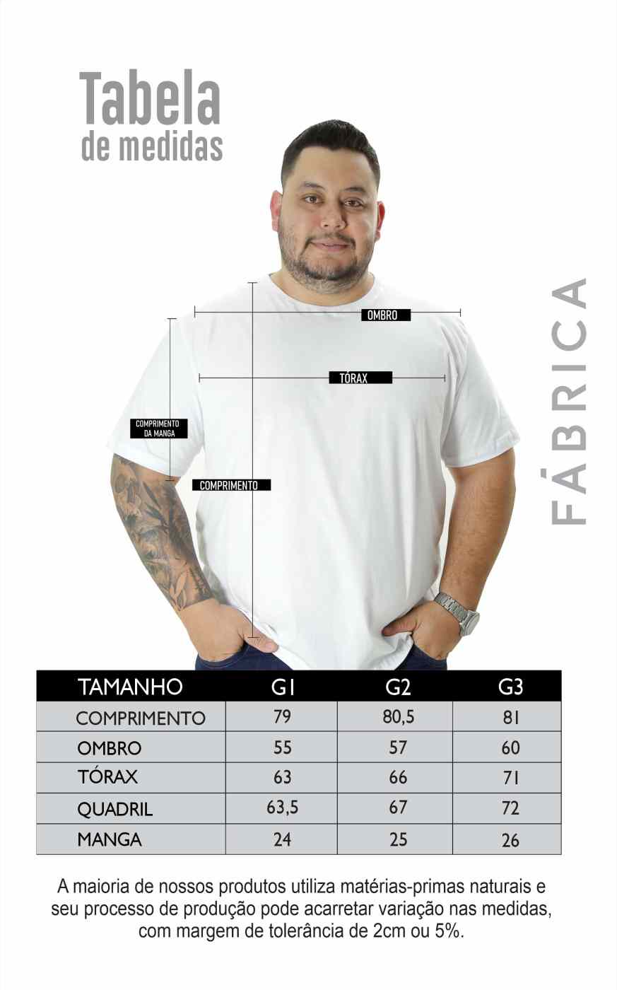 CAMISETA BÁSICA GOLA REDONDA LISA PLUS PRETA - Imagem 5