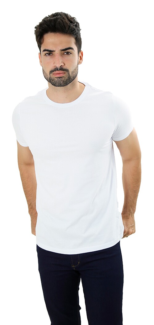 CAMISETA BÁSICA GOLA REDONDA LISA BRANCA