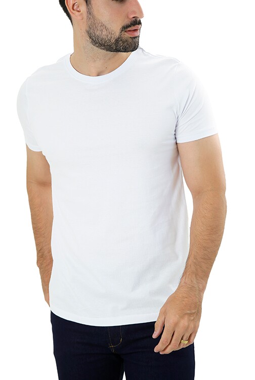 CAMISETA BÁSICA GOLA REDONDA LISA BRANCA - Imagem 2