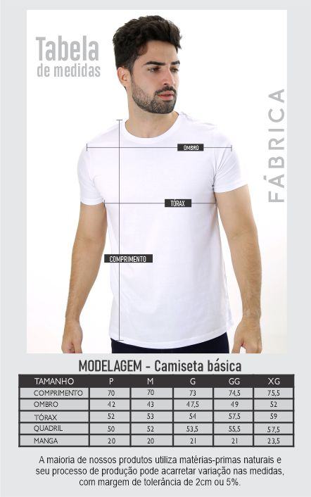 CAMISETA BÁSICA COTTON GOLA V PRETA - Imagem 5